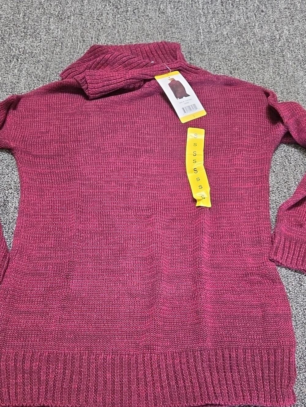 Matty M Raspberry Knit Turtleneck Sweater - Picture 1 of 6